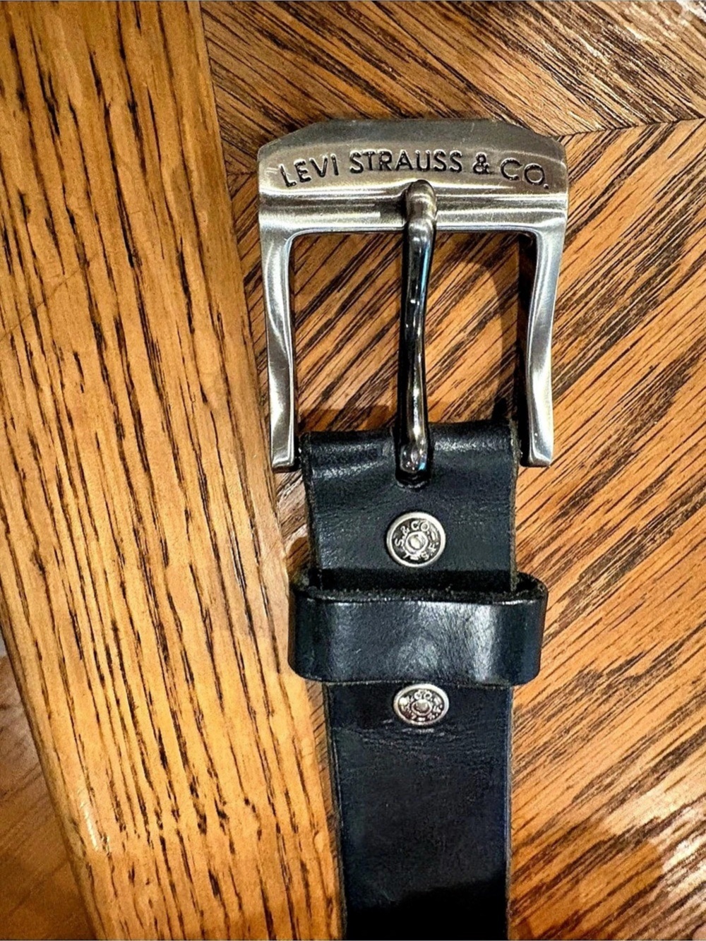 Levi Strauss & Co. Leather Belt Black Size 38